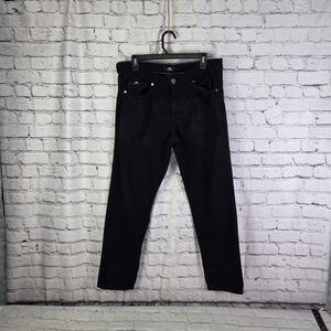 Benjamin Black Men's 32x30 Black Cotton Blend Slim Fit Denim Jeans